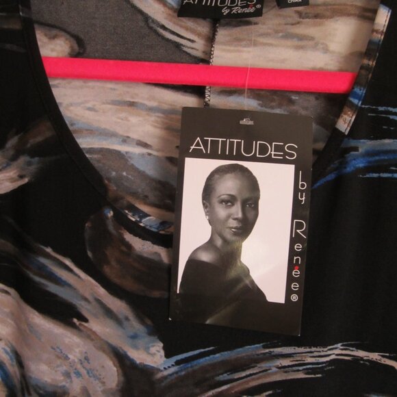 COPY - Renee' Greenstein ATTITUDES Black and Waterfall Paintbrush Colored Maxi … - Picture 9 of 13